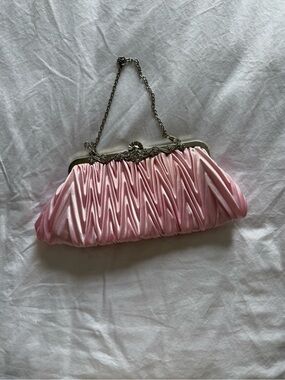 Coquette Baby Pink Pleated Clutch Purse Y2K Elegant Preppy